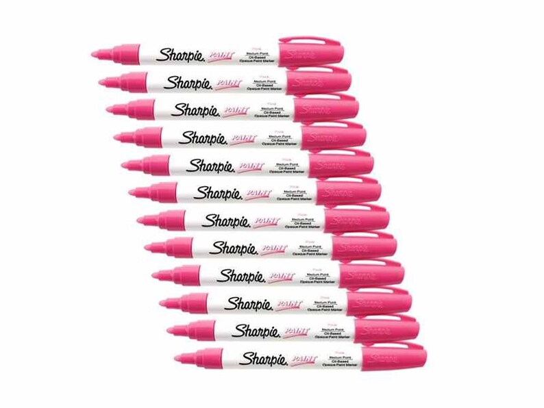 12 Sharpie Paint Markers Pink Oilbased Permanent Markers Etsy