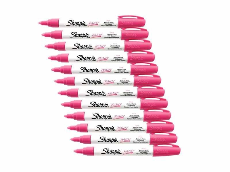 12 Sharpie Paint Markers Pink Oilbased Permanent Markers Etsy