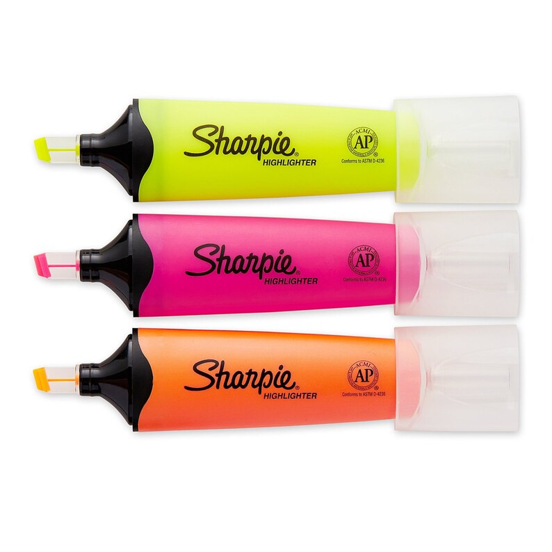 Sharpie Clear View Chisel Tip Highlighters 3 Colored Planner Etsy