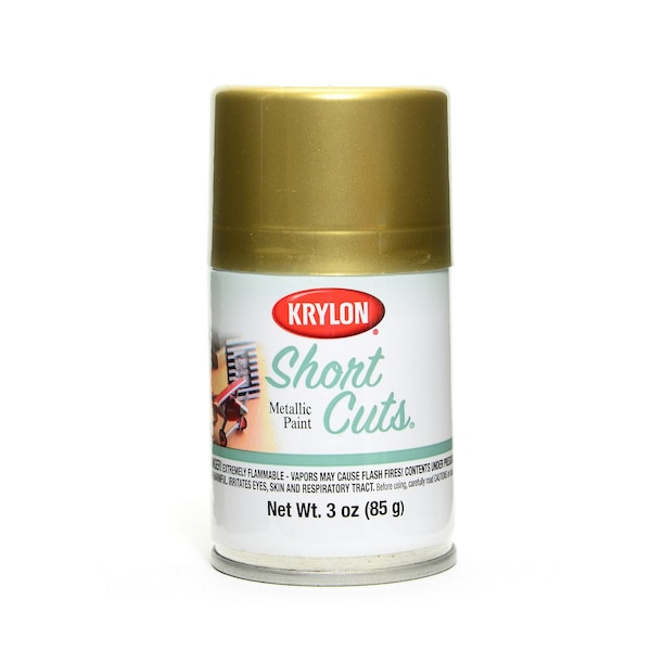 Gold Leaf Enamel Spray Aerosol Paint; Krylon KSCS029 Short Cuts, 3oz; Arts, Craft, Modeling, Restoration and more