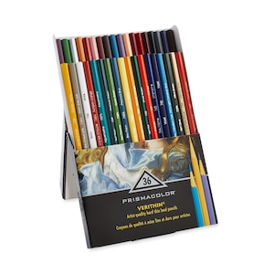 36 Prismacolor-Buntstifte; Premier Verithin Hartminen-Set mit 36 Prismacolor-Buntstiften; Zeichnen, Mischen, Schattieren und Rendern