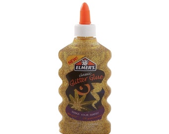 Blue Elmer's Liquid Glitter Glue, Washable Adhesive, 6oz; Homemade Slime, Paper Crafts, Art Work, School, Kids, Scrapbooking, Card Making