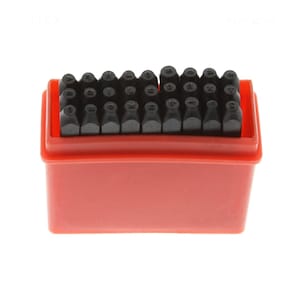 Set di timbri per punzoni in metallo da 1,5 mm, set di timbri per lettere maiuscole, carattere Arial; punzoni per metallo, legno, plastica e pelle