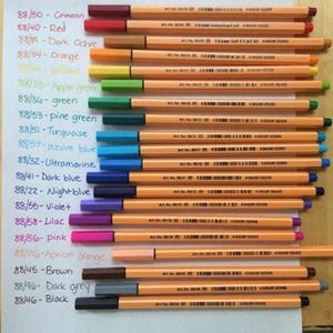 20 Stabilo Point 88 Fineliner Pens, Book Coloring, Calligraphy, Writing, Drawing, Scrapbooking, Journaling, 0.4mm Fine Tip, Point "Never Bleed or Smear" Pens