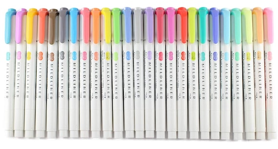 25 Zebra Mildliner Highlighters, Japanese Import Kawaii Cute Pens Zebra All  Colors Highlighter Mildliner, Marker 