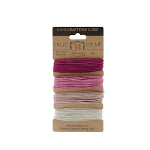 Hemp Cord Spool, 1mm thick, 29 Feet Long 20-Pound, Ruby