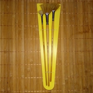 3 Artist Fan Paint Brushes Set, Sizes 4, 8, 12; Natural Bristle Long Handle Painting Brushes
