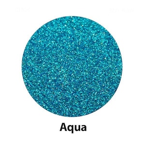 Aqua Blue High Glitter HTV Iron On Heat Transfer Vinyl for Most Fabrics; Cricut, Silhouette or cut by hand; 12x20 inch Heat Transfer Vinyl