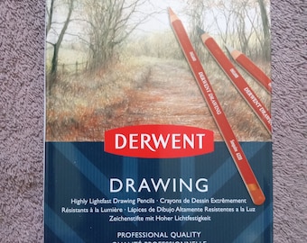 Derwent Colored Drawing Pencils, 5mm Core, Metal Tin, 12 Pencils 0700671