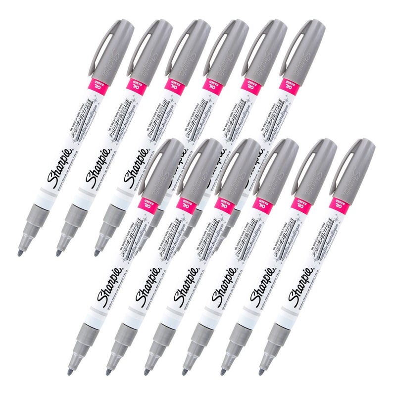 12 Sharpie Permanent Silver Oil Based Markers Fine Point Etsy