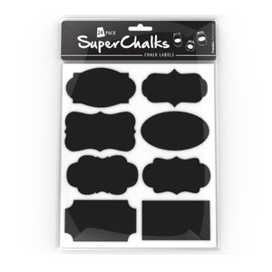Decorative Chalk Chalkboard Labels, 24 Pack; Labeling Jars, Containers, Message Labels, etc. For Regular and Liquid Chalk