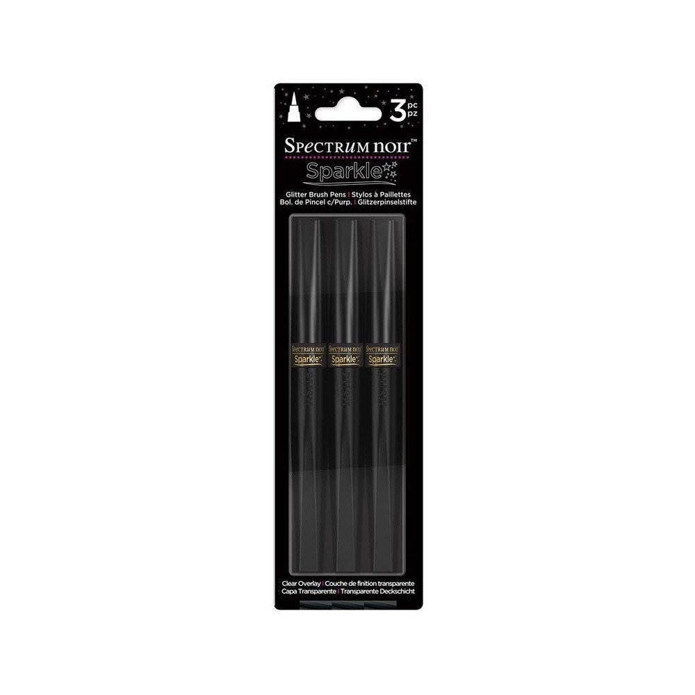 Clear Overlay Glitter Sparkle Markers Brush Pens, Spectrum Noir