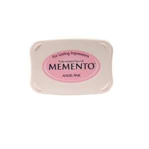 Tsukineko Memento tampone di inchiostro a grandezza naturale, rosa angelo; Tamponi per timbri trasparenti e in gomma, disegno, scrapbooking, creazione di cartoline, lavori con la carta