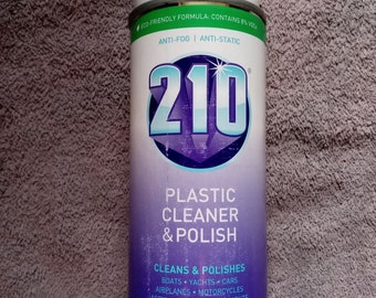 210 Plastic Cleaner / Polish; Protects Isinglass, Plexiglas and Vinyl; Aerosol 14oz Can, 40934