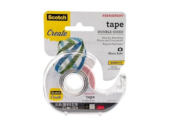 Scotch Double-sided Tape for Photos and Documents, 1/2 12.7mm X 300 7.6  Meters, Scrapbook Adhesive, Decorations, Gift Wrapping, Cards 