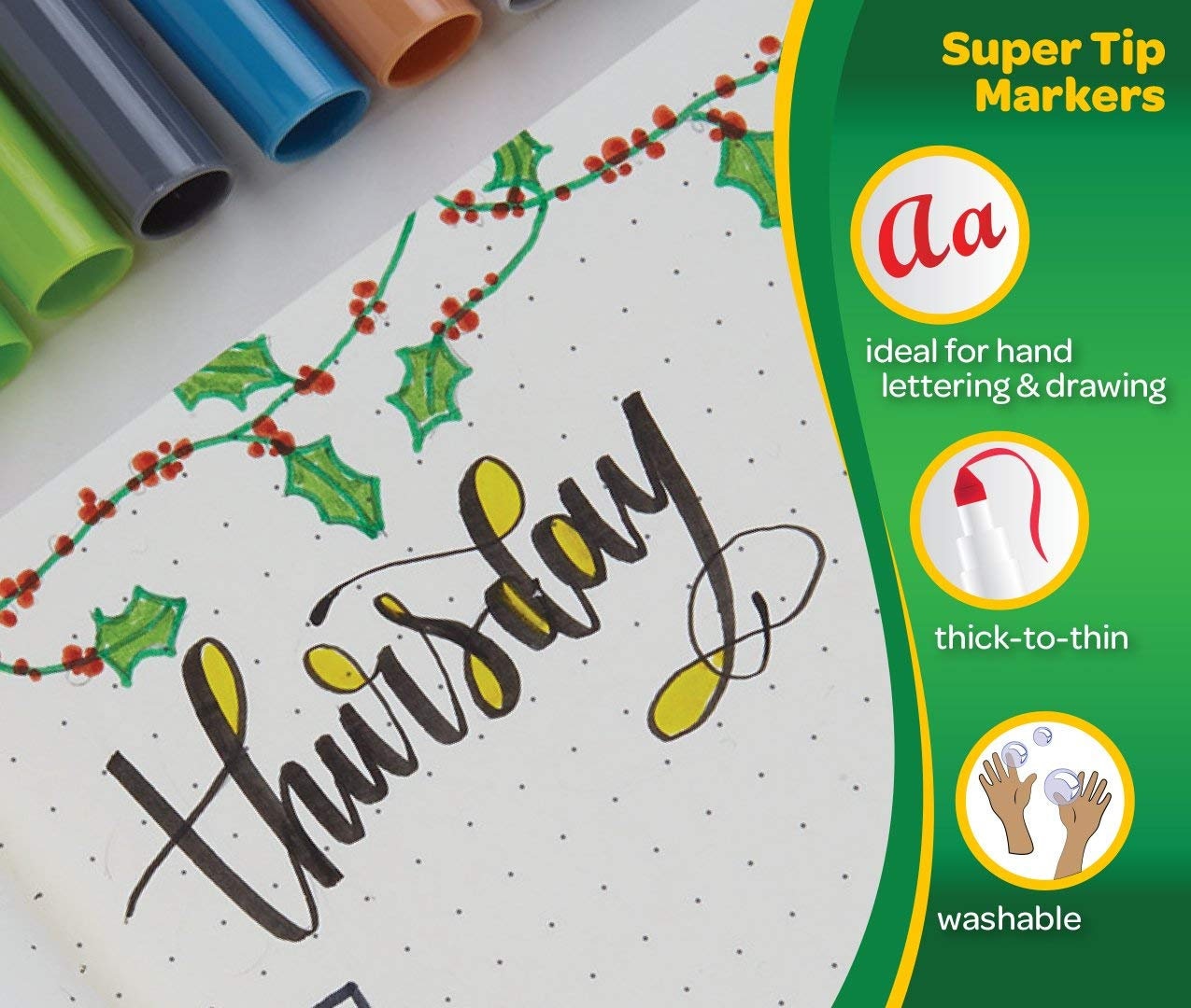 Crayola Super Tips Washable Markers, School Supplies, Stocking Stuffers, 50  Colors, Child 