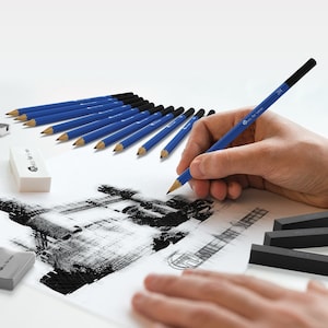 Sketch Kit, Drawing Kit, 26 Piece Graphite and Charcoal Pencil, Stick Set; Sketching, Illustration, Scrapbooking, Anime, Manga