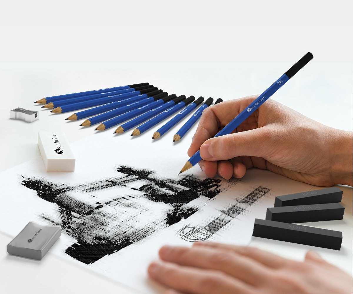  Sketching Pencil Set, Drawing Pencils and Sketch Kit,30-Piece  Complete Artist Kit Includes Graphite Pencils,Charcoal Pencils, Paper  Erasable Pen, Sketch Pencils Set for Drawing : Arts, Crafts & Sewing