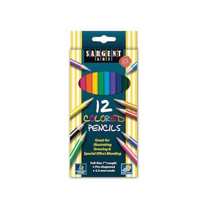 Colored Coloring Pencils, 12 Pack; Adult Coloring Books, Drawing, Bible Study, Journaling, Planner, Diary; Sargent Colored Pencil Artist Set