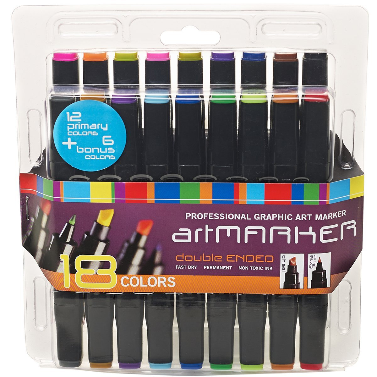 18 Professional Grade Color Markers; 18 Alcohol Markers Set, Anime