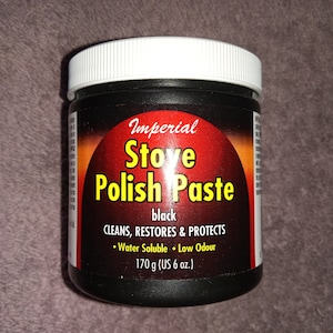 Stove, Cast Iron and Steel Polish Paste, Imperial KK0059, Black, 6oz 170g; Water Soluble, Low Odour, Non-Flammable; KK0059