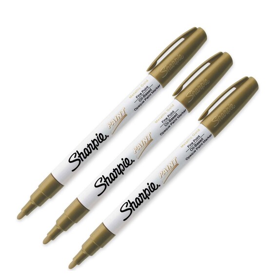 Sharpie Paint Set of 3 Gold Color Markers Fine Point Oil Based. Drawing,  Packing and Shipping, Sharpie Arts Crafts 