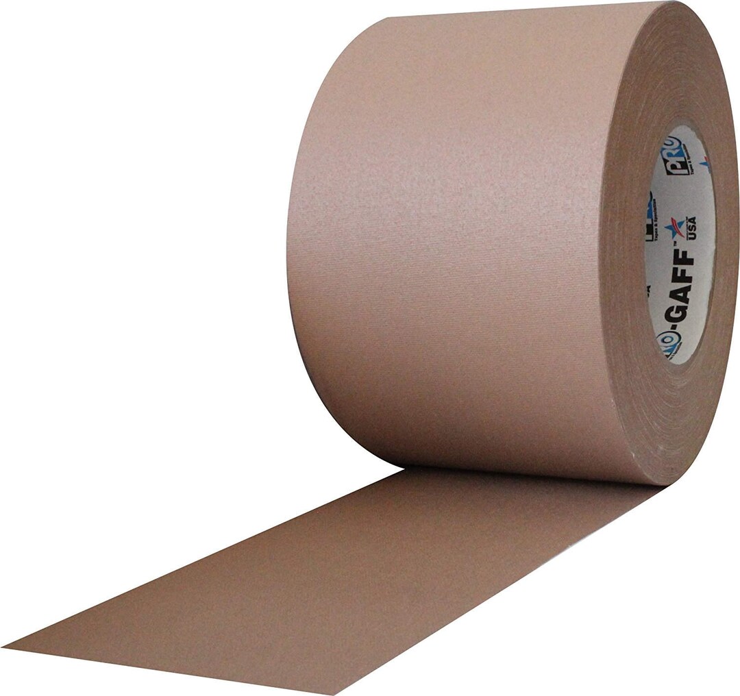 Extra Wide Tan Brown Gaffer Tape 4in X 55yd Heavy Duty Pro Grade Gaffer's Nonreflective