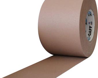 Extra Wide Tan Brown Gaffer Tape; 4in x 55yd Heavy Duty Pro Grade Gaffer's Non-Reflective, Waterproof, Multipurpose Tape