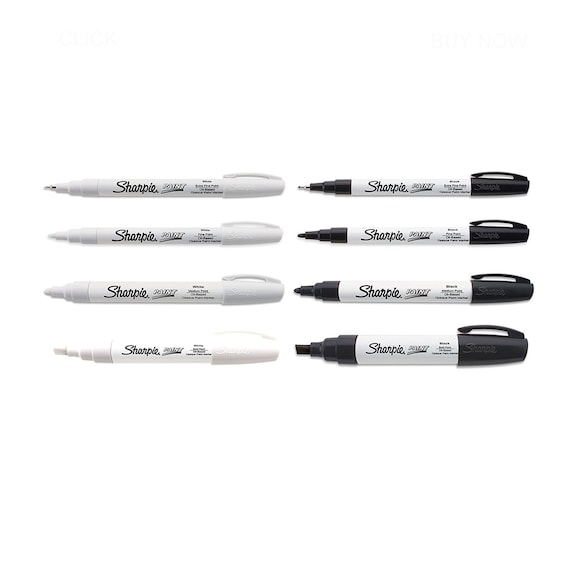 Black & White Sharpie Paint Markers Fine Point Oil Based; One Each of Extra  Fine, Fine, Medium, Bold Point, Tip; Sharpie Paint Markers, Pens