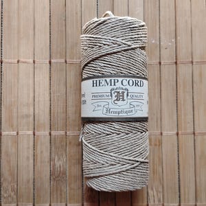 Natural Hemp Cord 1mm Thick, 205 Feet, 62.5 Meter Long Hemp Thread, Twine Spool, 20-Pound, Jewelry Making, Macrame, Scrapbooking, DIY, more