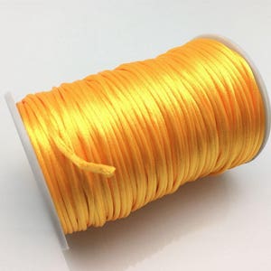 Gold Rattail Satin Trim Cord, Thread, Rope; Chinese Knot, Kumihimo, String Beading, DIY Jewelry, Braided Bracelet; 2mm, 100 Yards
