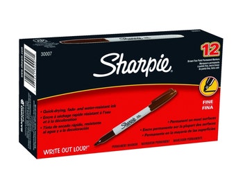 12 Sharpie Brown Markers, Fine Point; Illustration, Drawing