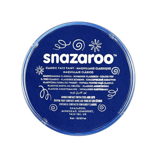 Dark Blue Skin, Face Paint, Ink; Body Art, Marking, Cosplay, Carnival, Theater, Temporary Tattoo, etc Snazaroo Classic Face Paint