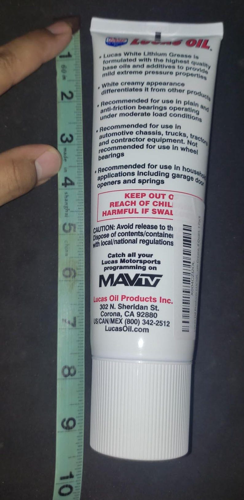 Lucas Oil White Lithium Grease Lubricant Lube, 8oz, LUC10533