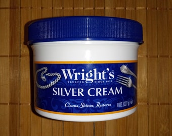 Silver Cleaner and Polish Cream, Rouge, Wright's 014, 8oz Tab, Gently Clean and Remove Tarnish, Scratch Free