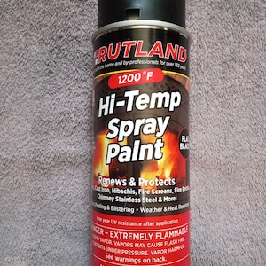 Pintura en aerosol para alta temperatura Rutland Products, 1200 grados F, 80, negro mate, lata de 12 onzas líquidas