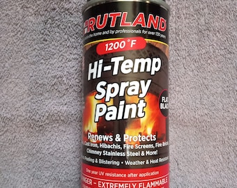 Rutland Products 1200 Degrees F 80 Hi-Temp Spray Paint, Flat Black, 12 Fl Oz Spray Can