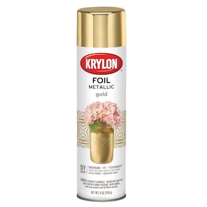 Gold Foil Gloss Metallic Spray Aerosol Paint; Krylon Premium Metallic Spray Paint, 8oz; Arts, Craft, Modeling and Restoration