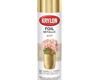 Gold Foil Gloss Metallic Spray Aerosol Paint; Krylon Premium Metallic Spray Paint, 8oz; Arts, Craft, Modeling and Restoration