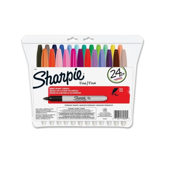 Sharpie Fine Point Permanent Markers, Assorted - 24 pack