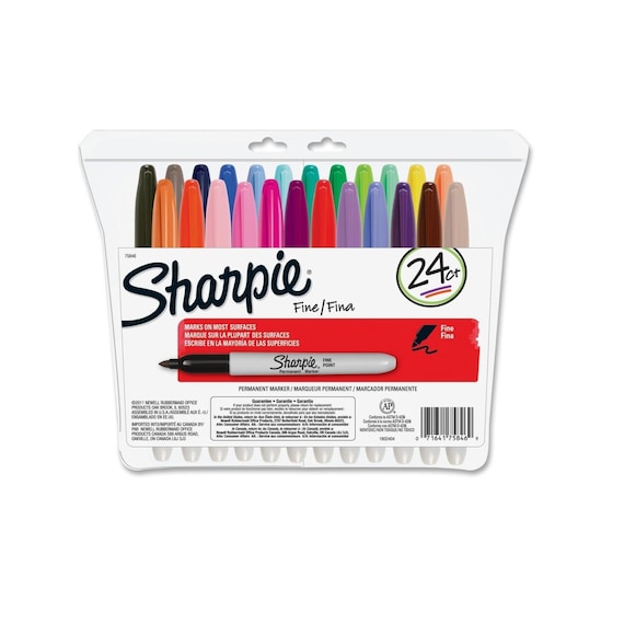 Sharpie Fine Point Permanent Markers, Assorted - 24 pack