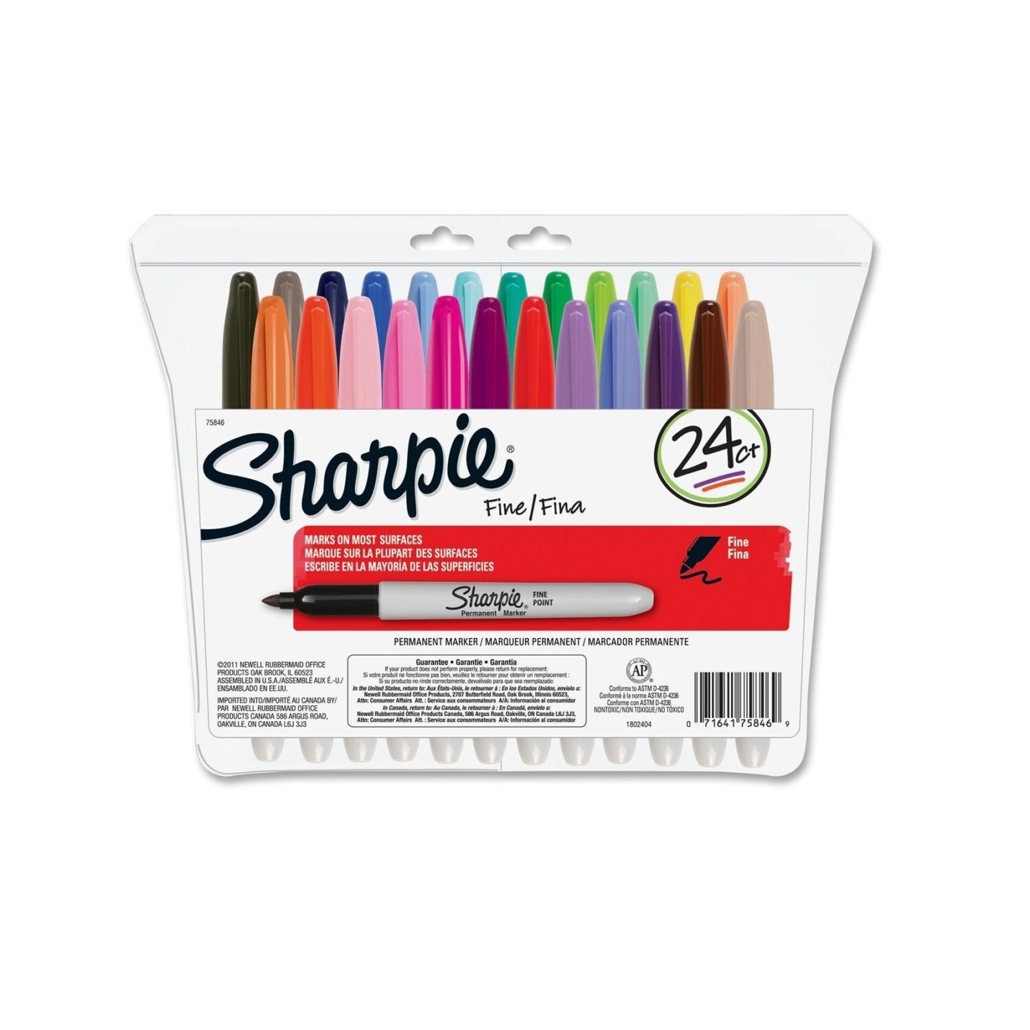 Sharpie Flip Chart Marker, Broad Bullet Tip, Assorted Colors, 4/Set