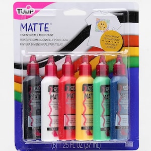 Permanente, dimensionale, matte Stofffarbe „Tulpe“, 6 Farben, ungiftig