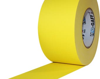 Yellow Gaffer Tape; Wide 3inx55yd Heavy Duty Pro Grade Gaffer's Non-Reflective, Waterproof, Multipurpose Tape