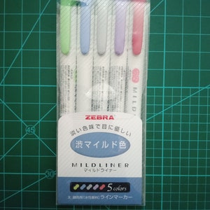 5 Zebra Mildliner Highlighters, Noble Color; Japanese Import; Zebra Highlighter Mild Liner, Marker, Pen, WKT7-5C-NC