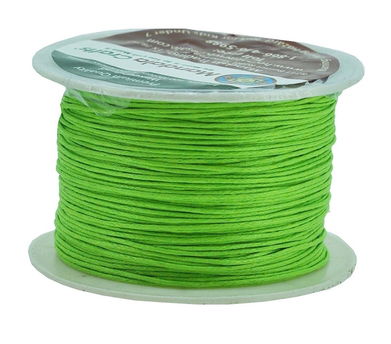 Cord Leather Book Binding; Waxed Cotton Thread Jewelry Macram\u00e9 2mm Green Waxed Cotton Cord Thread; 100M; Beading