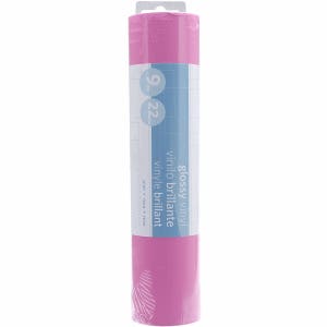 Pink Glossy Permanent Vinyl, Self-Adhesive; Decals, Labels, etc. For Cricut, Silhouette, or cut by hand; 9&quot; x 10&#39; Vinyl Sheet, Roll