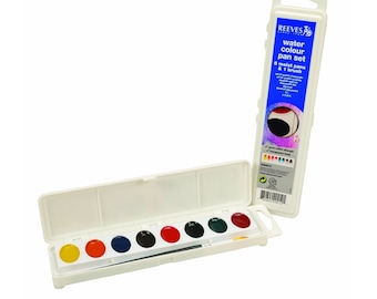 Watercolor Paint Set, 8 Watercolor Cakes, Pans; Reeves Watercolour Palette, Painting Supplies