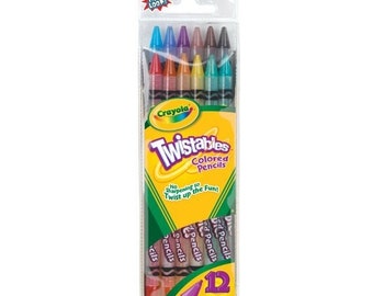 12 Crayola Twistables Colored Pencils; Adult Coloring Books, Drawing, Bible Study, Planner Color Pencils