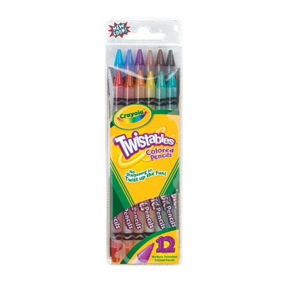 12 Crayola Twistables Colored Pencils; Adult Coloring Books, Drawing, Bible Study, Planner Color Pencils